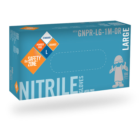 Safety Zone® #GNPR-1M-OR Orange Powder-Free Nitrile Gloves